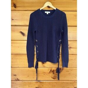 Women's MICHAEL KORS Blue Long Sleeve Heavy Crewneck Sweater Top Size S